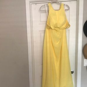 YELLOW HALTER GOWN